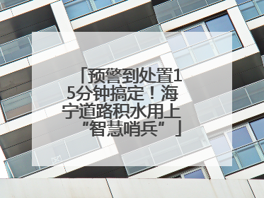 预警到处置15分钟搞定！海宁道路积水用上“智慧哨兵”