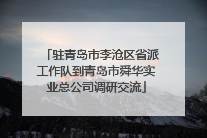 驻青岛市李沧区省派工作队到青岛市舜华实业总公司调研交流