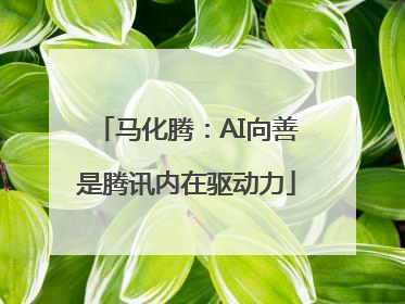 马化腾：AI向善是腾讯内在驱动力