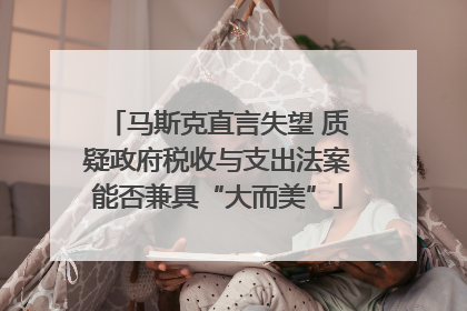 马斯克直言失望 质疑政府税收与支出法案能否兼具“大而美”