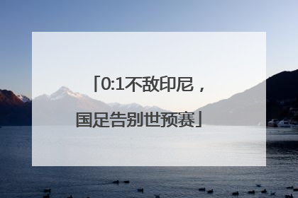 0:1不敌印尼,国足告别世预赛