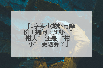 1字头小龙虾再降价！提问：买虾 “钳大” 还是 “钳小” 更划算？
