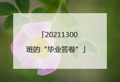 20211300班的“毕业答卷”