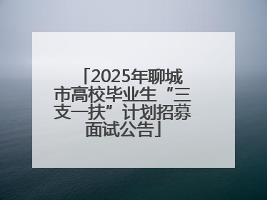 2025年聊城市高校毕业生“三支一扶”计划招募面试公告