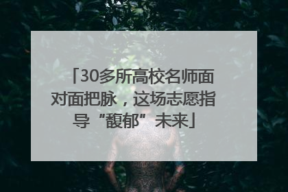 30多所高校名师面对面把脉，这场志愿指导“馥郁”未来