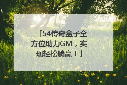 54传奇盒子全方位助力GM，实现轻松躺赢！