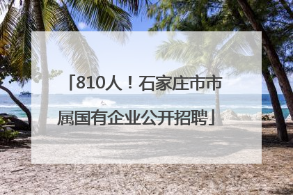 810人！石家庄市市属国有企业公开招聘