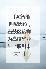 AI智能匹配岗位，石鼓区这样为高校毕业生“职引未来”